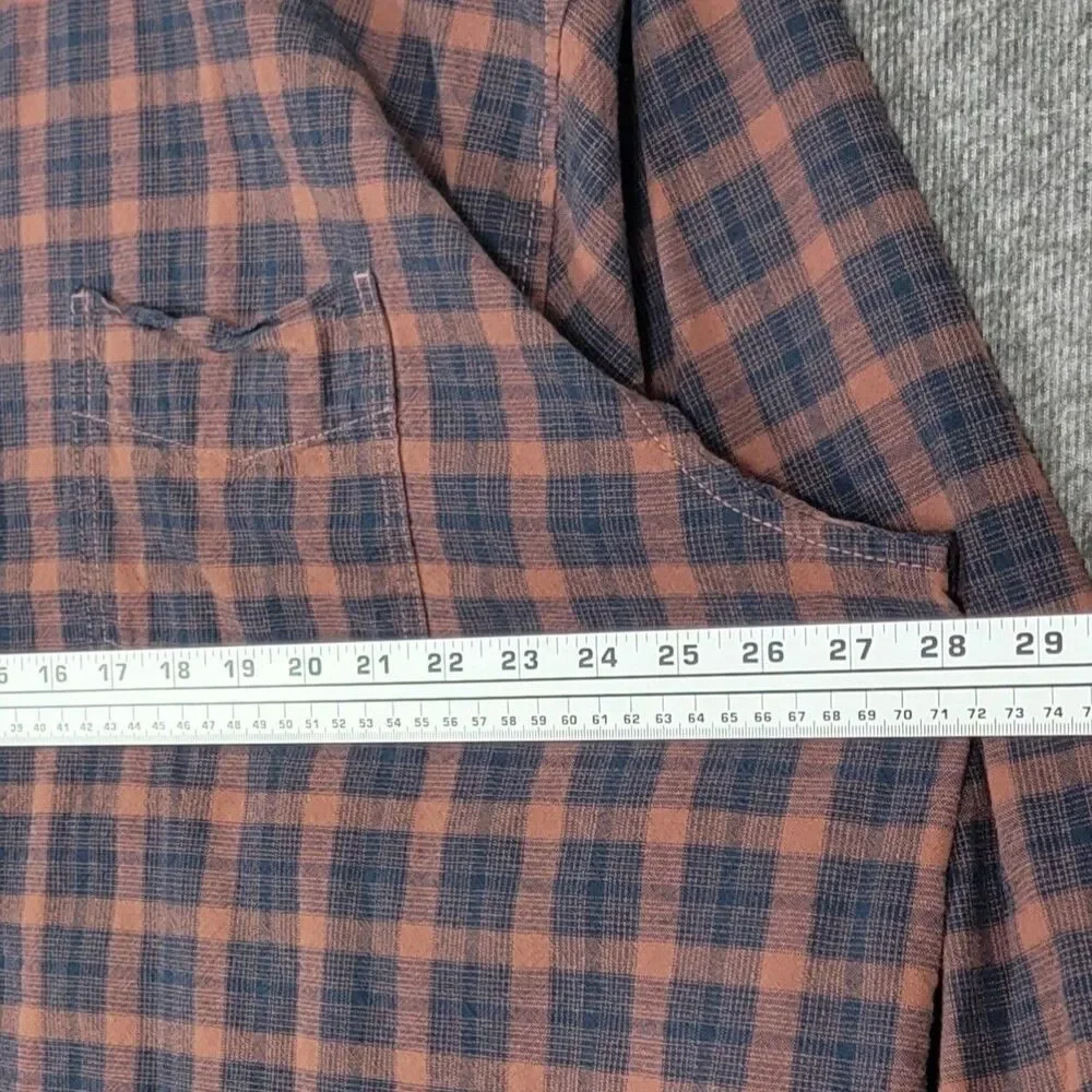 Blue Mountain Shirt Mens 3XL Brown & Blue Plaid Long Sleeve Button Down - Picture 6 of 10